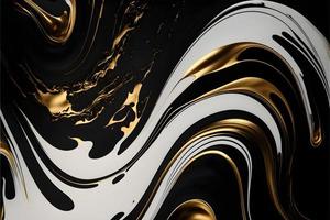 Elegant black, white, and gold marble background texture for use in design projects photo