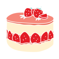 Kuchen Dessert auf oben Erdbeere png