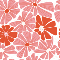 retro Blumen- nahtlos Muster. groovig Gänseblümchen Blume png