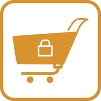 Unique Locked Cart Vector Icon