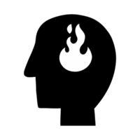 head with fire png