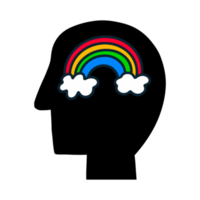 human head with rainbow png