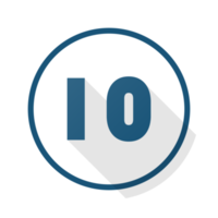 Bullet with number 10 png