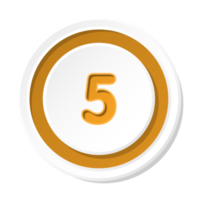 Bullet with number 5 png