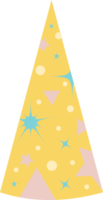 anniversaire Jaune chapeau avec étoiles, Les manches, Triangles. png