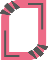 colorida moderno quadro, Armação Projeto. plano colorida fronteira, abstrato forma. esvaziar espaço para seu imagem, cenário e texto. png com transparente fundo