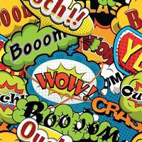 Bright and multicolored Comics Speech Bubbles Seamless Pattern vector