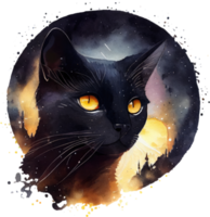 Celestial Black Cat Watercolor png