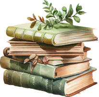 Old Book Watercolor Illustration png