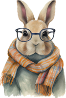 aquarelle Pâques lapin portrait illustration png