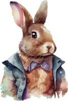 vattenfärg påsk kanin porträtt illustration png
