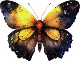 kosmisk fjäril vattenfärg illustration png
