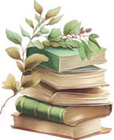 Old Book Watercolor Illustration png