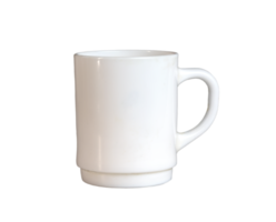 blanco taza. lado vista. Bosquejo modelo png