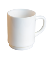 White cup. Side view. Mockup template png