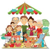 picnic familia vector