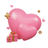 3d le rendu mignonne rose la Saint-Valentin journée Contexte avec l'amour et cœur png