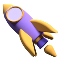 3d framställa rocker tecknad serie. 3d Plats raket ikon. rymdskepp ikon. 3d framställa av raket på transparent bakgrund. 3d framställa illustration png
