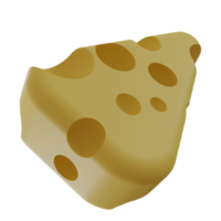 3d render fofa desenho animado amarelo queijo ilustração para ui ux Projeto png