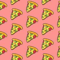 Vector seamless pizza pattern.