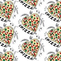 Vector seamless pizza pattern.