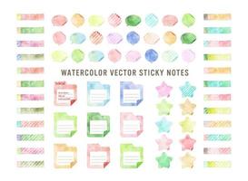 colorful watercolor vector sticky notes