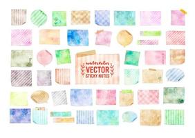 colorful watercolor vector sticky notes