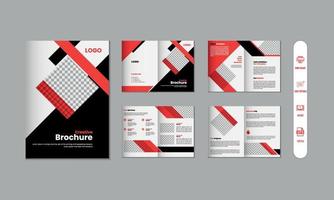 8 pages corporate modern brochure and company profile, magazine, portfolio template design vector