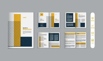 8 pages corporate modern brochure and company profile, magazine, portfolio template design vector