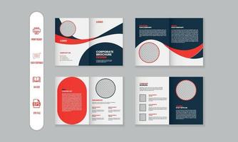 8 pages corporate modern brochure and company profile, magazine, portfolio template design vector