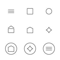 vector collection of simple line home icon design