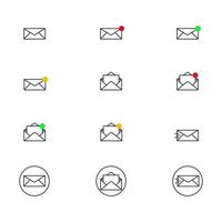 vector collection of mail icon, icon pack, mail symbol, notification icon, notification symbol