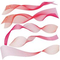 abstract red gradient wavy line object vector