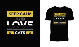 Cute Cat Typography T Shirt Design. vector