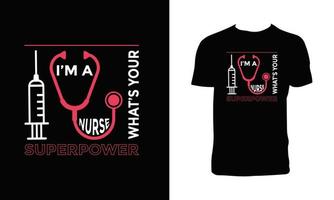 Nurse Typography T Shirt Design And Illustration. vector