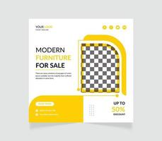 Furniture sale social media or web banner post vector