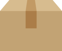 Closed cardboard box taped up, brown closed delivery packaging box png