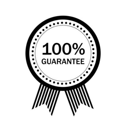 100 percent guarantee. Badge icon design. Flat style vector.