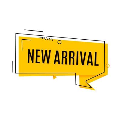 New arrival banner, icon, promotion design template, vector illustration.