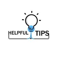 Helpful tips message with light bulb icon design. Top tips. Flat vector illustration.