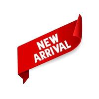 New arrival banner design template. New arrival label. Flat style vector illustration.