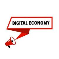 DIgital economy. Digital economy word. financial technology concept design. Flat vector template.