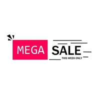 Mega sale this week only banner, vector illustration, Discount template design icon.