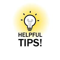 Helpful tips message with light bulb emblem. Banner for business, marketing and advertising. Vector template.