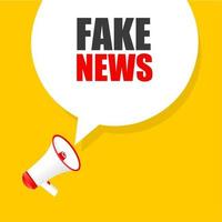 Fake news. Fake news speech bubble icon with megaphone. Flat vector illustration.