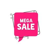 Mega sale banner. Sale banner template design. Special offer. Big sale. Hot discount. Vector illustration.