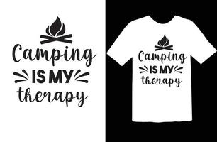 Camping is My Therapy svg design vector