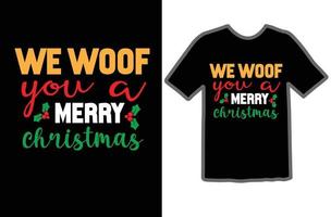 We woof you a merry christmas svg t shirt design vector