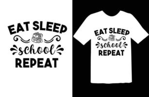 comer dormir colegio repetir svg t camisa diseño vector