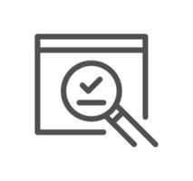 Engine optimization related icon outline and linear vector. vector